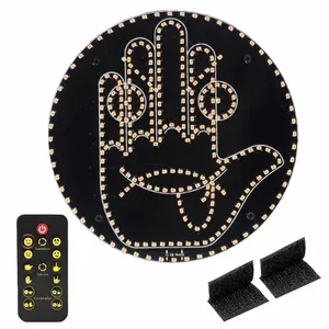 Car Gesture Lights with Road Partner Signals 8 Modes Remote Control Emotion Express Car Indicator Accessory Fun Edgy LED Remote Control Finger Emoji Gestures