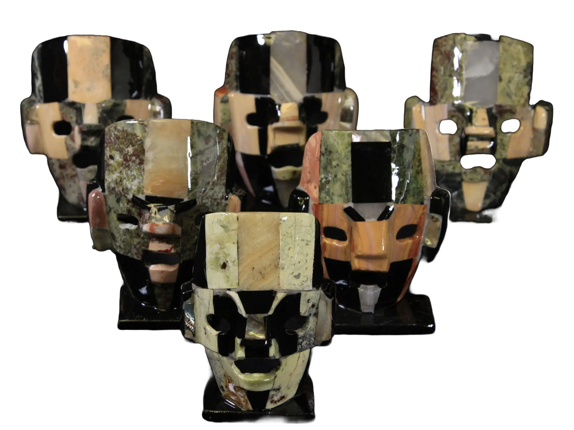 Assorted Mayan/Aztec Decorative Inlay Mask (One Mask) 5"-6"
