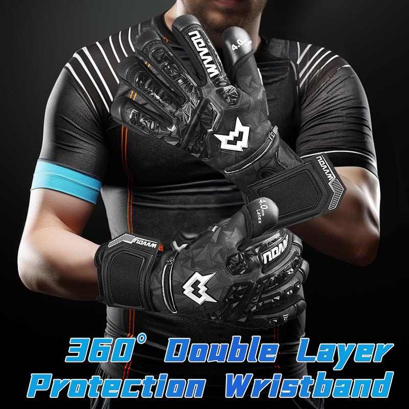 WVVOU Guardian 2.0  Goalie Gloves for Adults and Youth, High Performance Goalkeeper Gloves with 5 Detachable Finger Saves, Breathable Soccer Gloves with 4mm Sticky Latex Palm