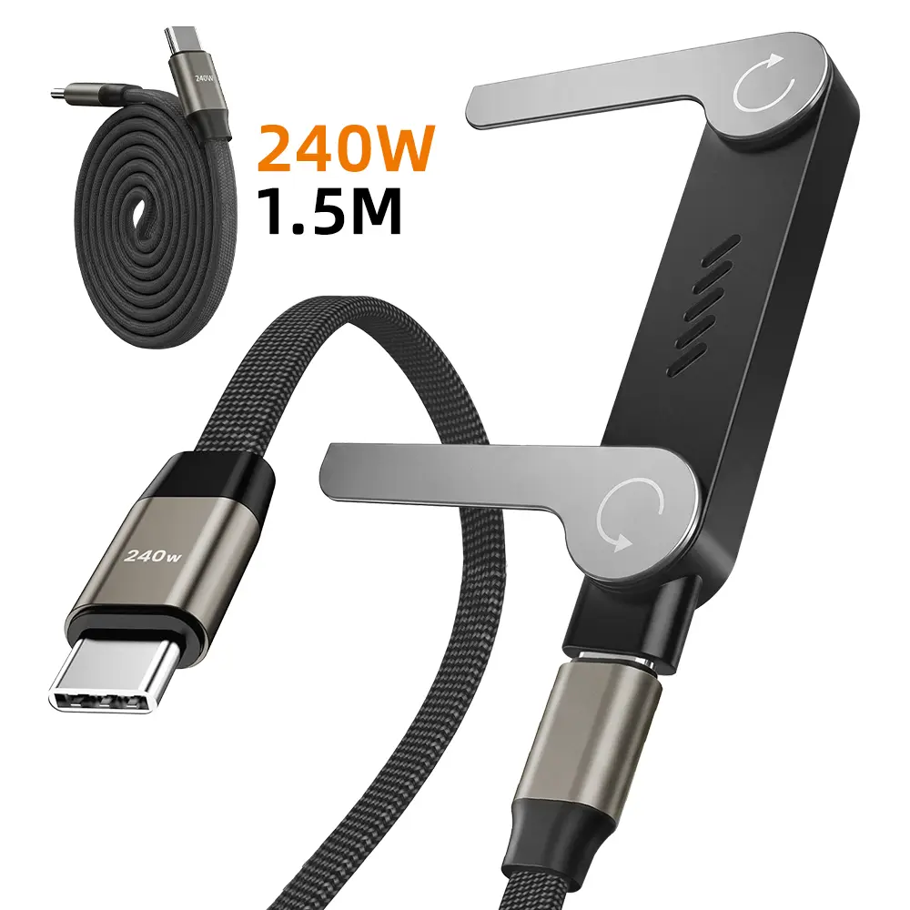 240W 1.5M USB-C to USB-C Cable with 240W Power Delivery and 1.5M Length for Fast Charging and Data Transfer
