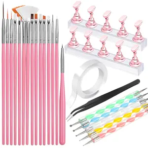 Nail Art Tools, Nail Brush, 15 PCS Nail Art Brushes, 5 PCS Nail Dotting Tool, Nail Stand, Nail Holder For Painting Nails, Press On Nail Stand, Nail Tools, Nail Design Tools