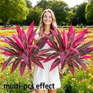Realistic Dragon Blood Tree Plant, UV-Resistant Outdoor Decorative Plant, Large Leaves, Tropical Gardening Plant, No Maintenance Required, Perfect for Gardens