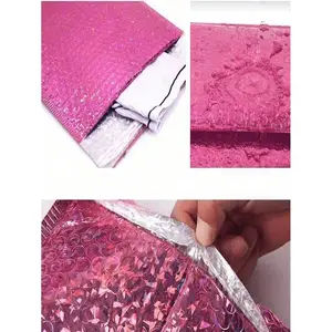 10-Pack Metal Self-Adhesive Bubble Mailer Bags, Gold Foil Bubble Pouches, Waterproof Sealed Shipping Bags, Shockproof Storage Packaging