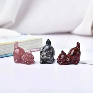 Cute Cat Design Crystal Ornament, 1 Count Animal Decoration, Office Desktop Decoration, Home Decoration, Birthday Gift for Friend & Colleague