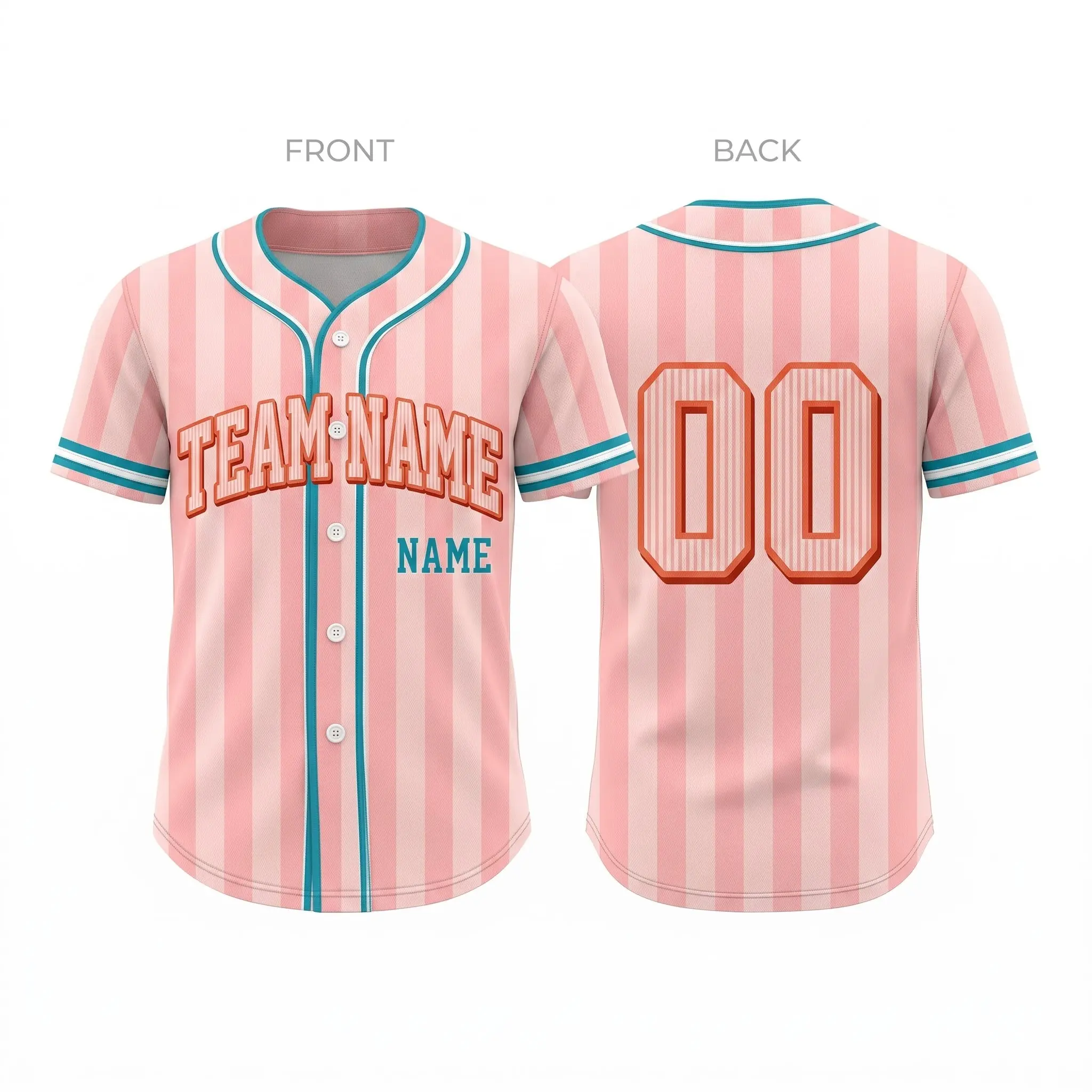 Personalized Button Down Baseball Jersey, Custom Team Name & Number (Leave Name/Number in Notes)