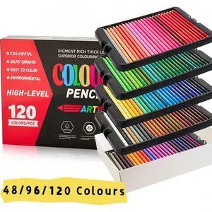 48/96/120 Color Oil-Based Colored Pencils, High Saturation Colors, Art Students' Essential Coloring Pencils, Non-Disposable