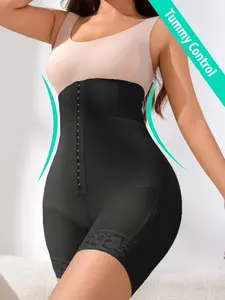 1 Count Women's Body Shaper Leggings, Fajas, Slimmer Curves Shorts, Tight-Fitting Panty, Butt Lifting And Tummy Control Shapewear Bottoms, Lace Anti-Slip Strip, Adjustable Hooks, Perfect For Women To Wear When Going Out Or For Everyday Leisure