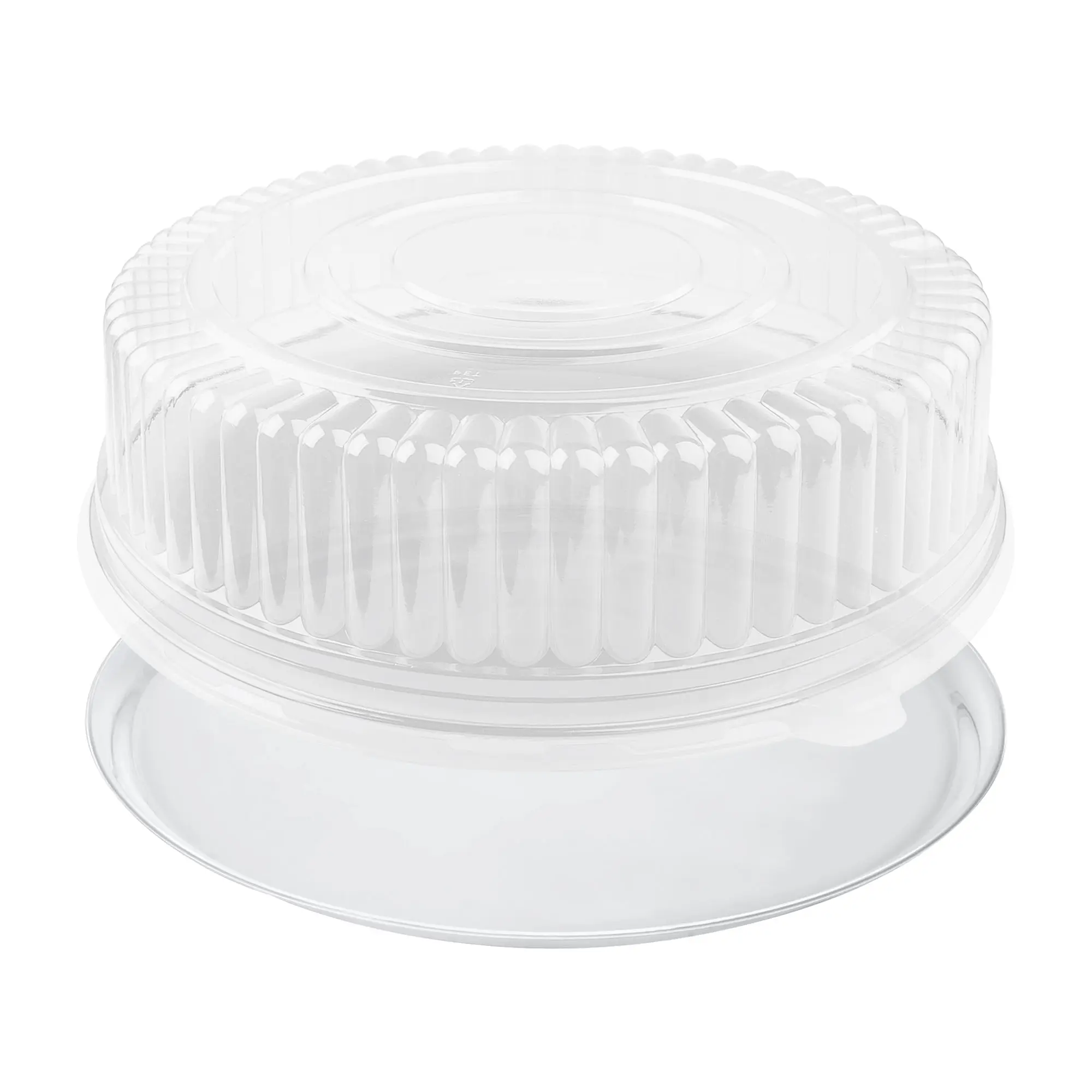 12" Clear Round Plastic Trays with Lids