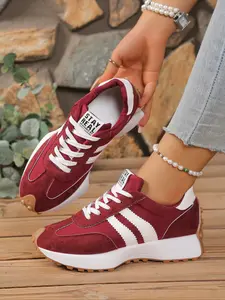 Women's Fashion Thick Sole Sneakers, Trendy Walking Sneakers, Breathable Walking Shoes, Comfortable Support, Casual Textile Upper, Rubber Outsole, All-Season Wear