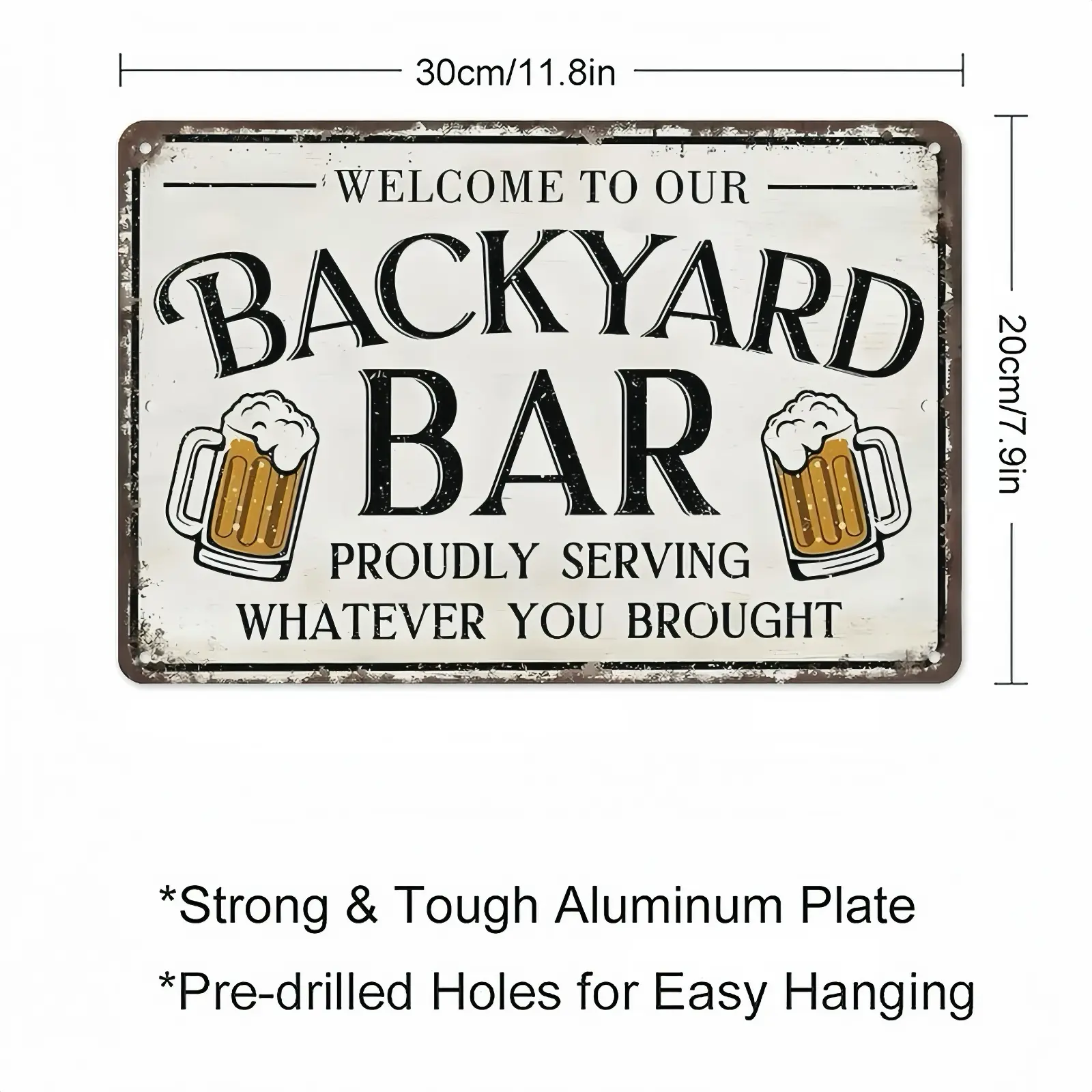 Vintage Rectangle Aluminium Bar Sign - 8x12 in Daily Novelty Wall Plaque, Outdoor Decor for Backyard Pub, Gift for Men (Home Decor Supplies), Bar Signs, Decorative Wall Sign