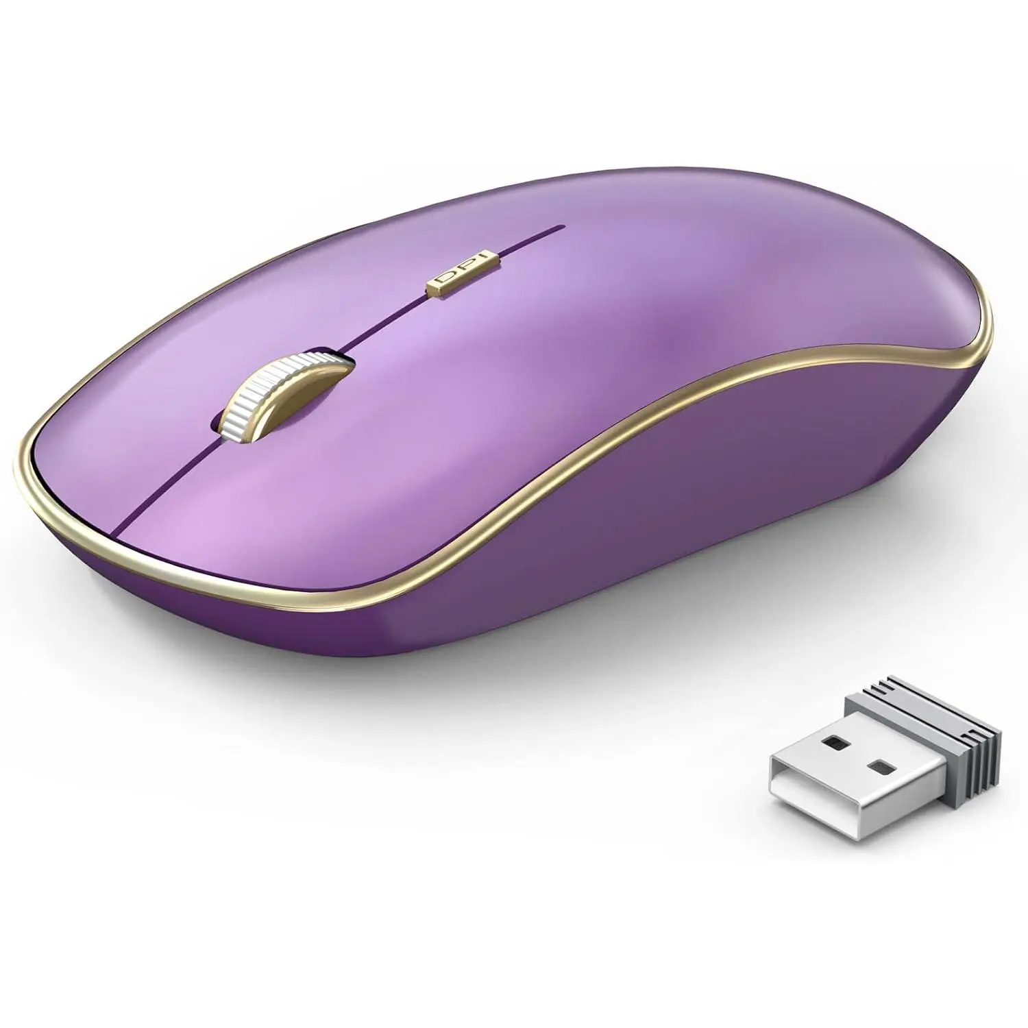 - 2.4G Portable &  with 5 DPI Levels for Desktop, Notebook, PC & Laptop (Purple)