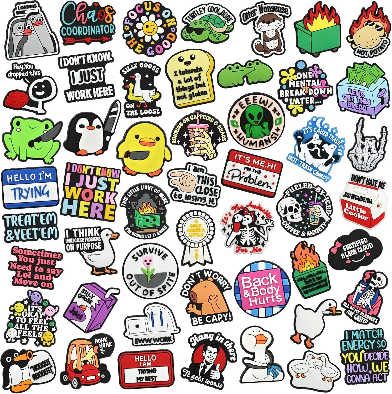 Funny Pins Bulk for Adult, 20/30/50PCS Random Different Humor Pins Fun Badge Lapel Pin for Backpacks/Jackets/Hats/Bags Women Men Workers GiftsGift.
