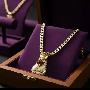 Cadena Unisex 14k Gold plated Necklace with Egyptian Pendant