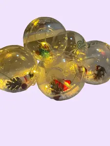 Clear Glass Fish Bowl with LED Lights and Decorative Elements for Aquariums and Home Decor