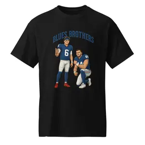Blues Brothers Classic Fit Tshirt for Men 50% Cotton 50% Polyester DryBlend Moisture Management Fabric Workout Top