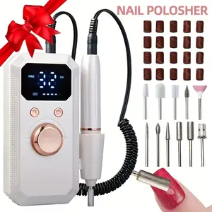 Electric sanding pen, nail polishing machine set, nail sanding pen for gel nails, girl's nail polishing machine, LED display, 32-speed continuous adjustment, used for nail removal, nail shaping, nail surface polishing, nail removal with drill removal