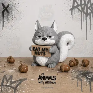 Moody Squirrel Figurine - Animals with Attitude Adult Humor for the Home or Office