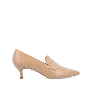 CELINA KITTEN HEEL LOAFERS IN WIDE - Tan