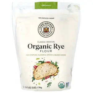 King Arthur Baking Company Organic, Classic Medium Rye Flour, 3 lbs (1.36 kg)