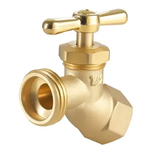 VEVOR Hose Bibb, 1/2 FIPx 3/4 MHT Connection, Multi-Turn Garden Valve, Heavy Duty Brass Hose Bib, Outdoor Water Faucet Spigot, Brass Plumbing Fitting, Compatible with Copper, Galvanized Pipes