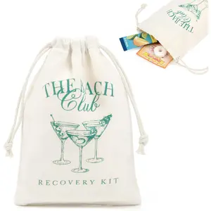 10 Pack The Bach Club Hangover Kit Bags for Bachelorette Birthday Party Favors Gifts 5" x 7" Drawstring  Kit Goodie Pouch Girls Trip  Supplies (Teal)