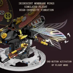 Motor-Driven Insect Beetle with V8 Engine, Building Block Model, Stem Building Blocks for Creative Fun, Unique Toy for Kids and Collectors