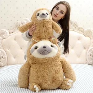 Cute Creative Fuzzy Sloth Plush Toy, Soft Adorable Sloth Stuffed Animal Realistic, Hugging Pillow Doll, Party Fashion Decoration, Birthday Gift