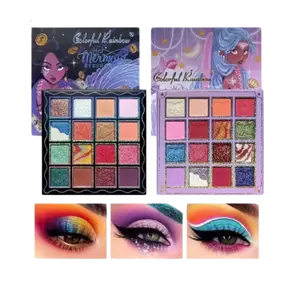 Mermaid-Inspired Rainbow Eyeshadow Palette – Smooth Iridescent Makeup Compact