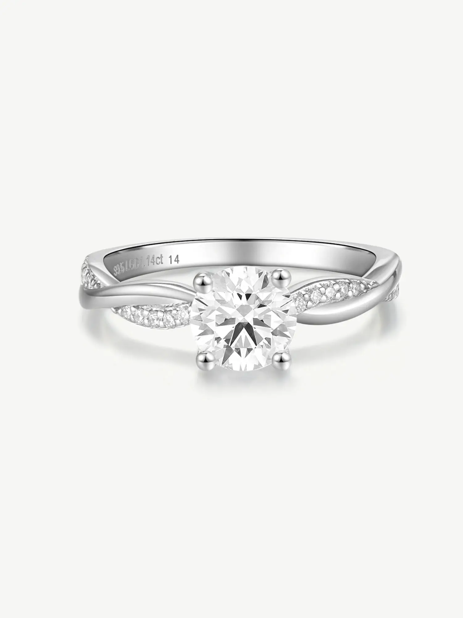 "Symphony of Vows" Lab Grown Diamond Petite Twisted Vine Ring in 14K White Gold Engagement Anniversary Wedding Ring for Women (0.5-1 Carat)