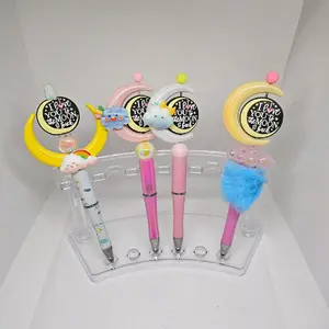 I Love You to the Moon and Back with Moon Bling and Beaded Fidget Spinner Pen- Black Ink ideal gift