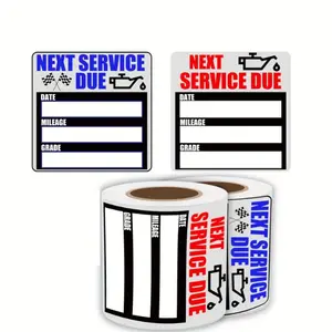 2inch×2inch oil change stickers, 200 sheets per roll, two rolls in total, car service reminder stickers, maintenance reminder stickers, next service expiration stickers, easy to tear without leaving traces, Windshield Sticker
