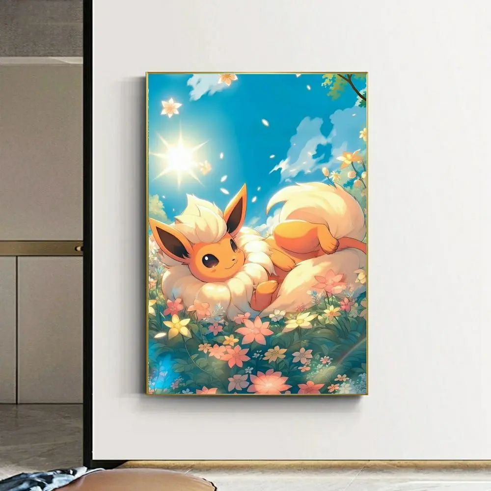 Eevee Anime  Poster, Cute Pet-Inspired Print for Living Room or Bedroom, Whimsical Fan Art, Unframed Wall Art, Home Decor Artistic Decoration