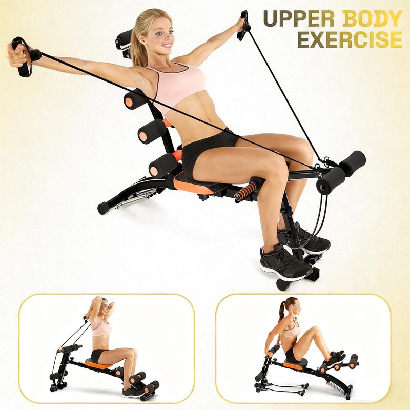 7-in-1 Adjustable Ab Workout Bench for Home Gym – Multi-Functional Sit Up Bench & Ab Crunch Trainer with Leg Extension, Pedals & 360° Rotation Seat – Core, Abs, Arms, Legs & Glutes Training Equipment