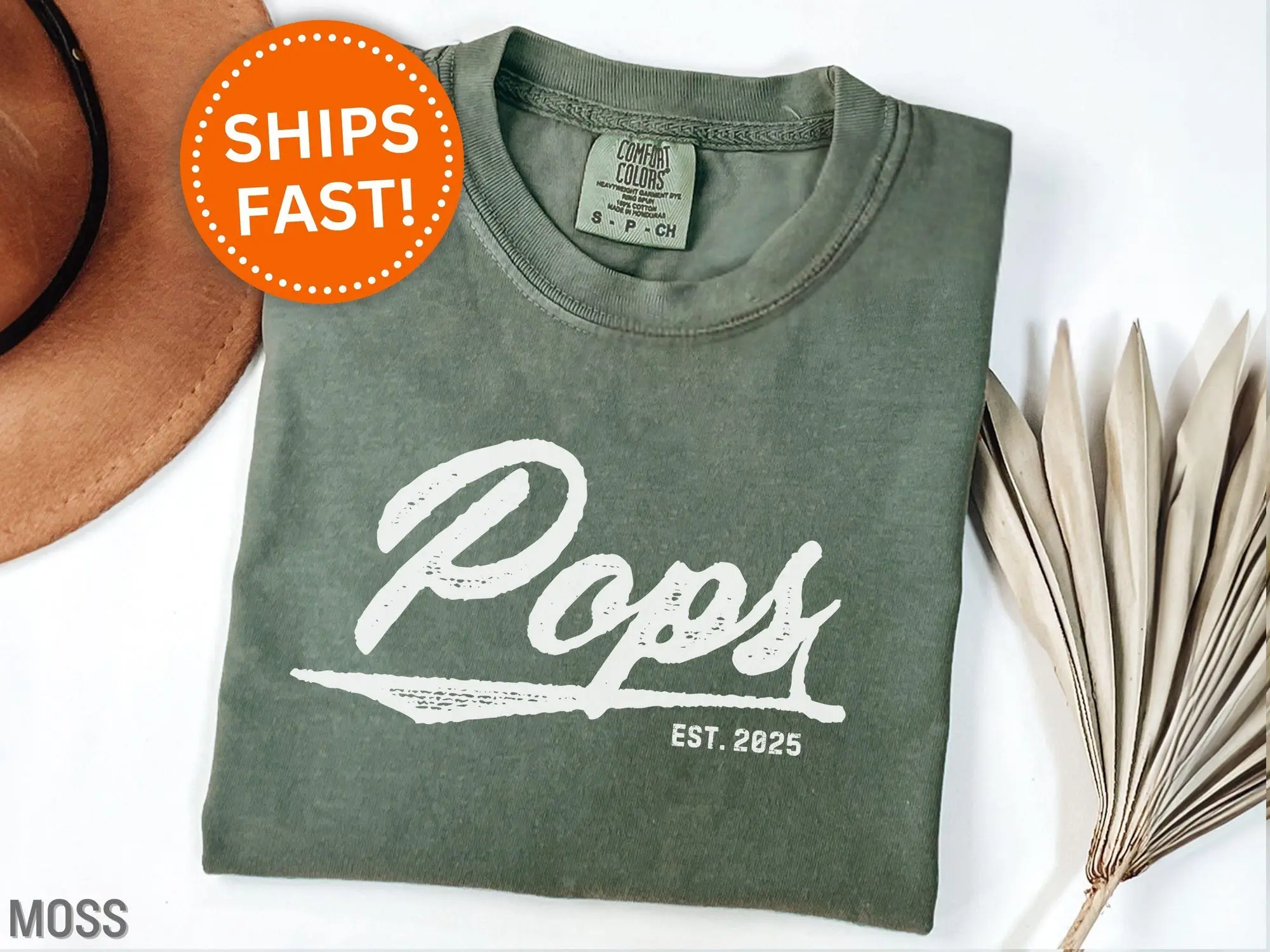Pops Shirt Custom Pops Est T-Shirt for New Pops Gift New Pops Father's Day Gift for Pops Baby Announcement Pops Est Tee Shirt