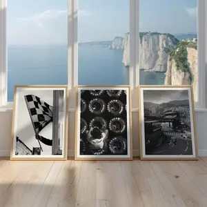 Full Set Formula 1 Racing Wall Art Set of 3  Black and White Motorsport Print Bundle, Vintage Monaco Grand Prix Gallery Wall Artwork Decor unique  wall  art