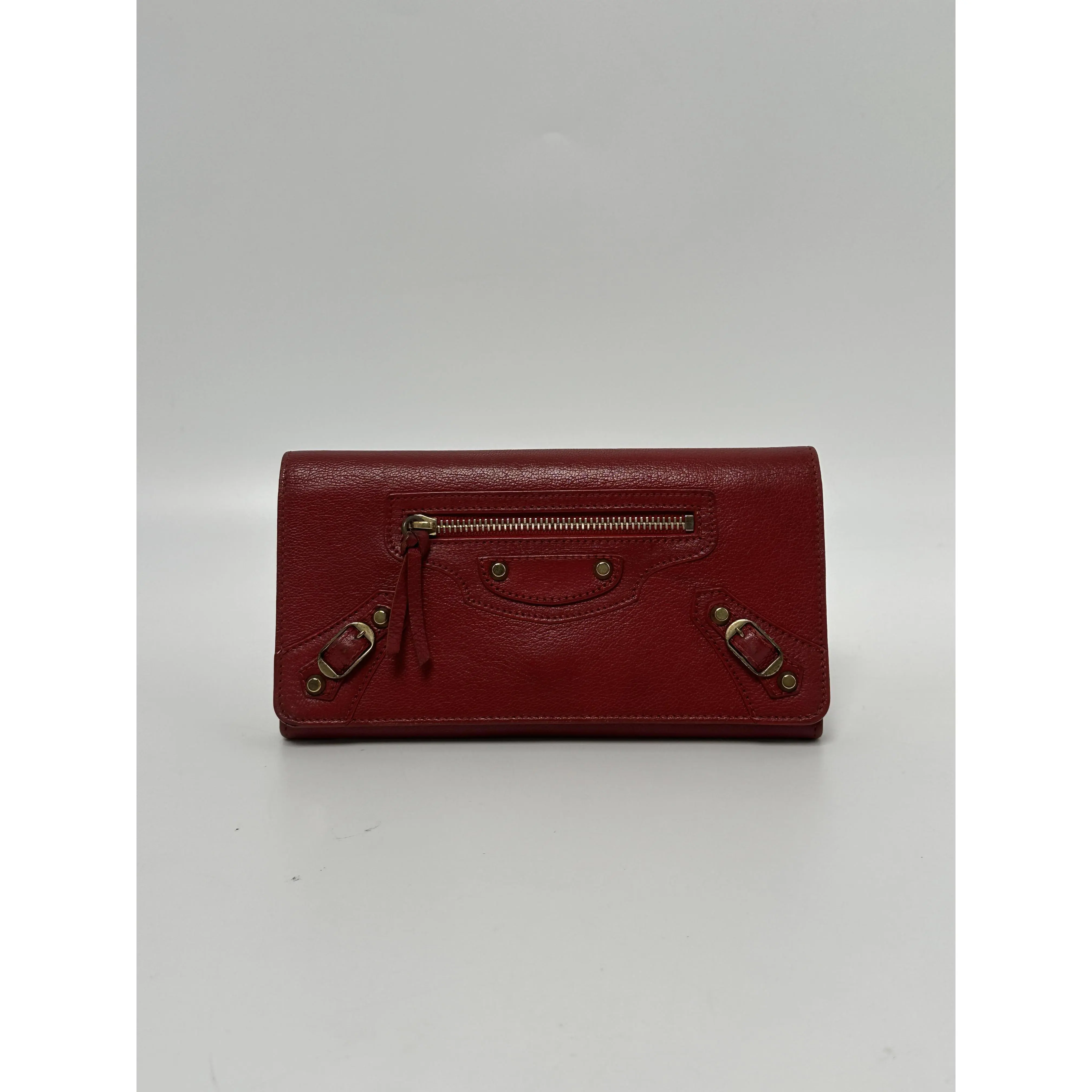 Pre-owned Balenciaga leather Long Zippy Wallet Classic Continental Zip Around Long Wallet Grey ZS110BB