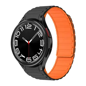 Silicone Magnetic Watch Band, Smartwatch Strap, Fashionable Watch Band for Samsung Galaxy Watch 7 4 5 6 40mm 44mm Classic 43 47mm 42 46 45mm, Smart Watch Accessories, Wearable