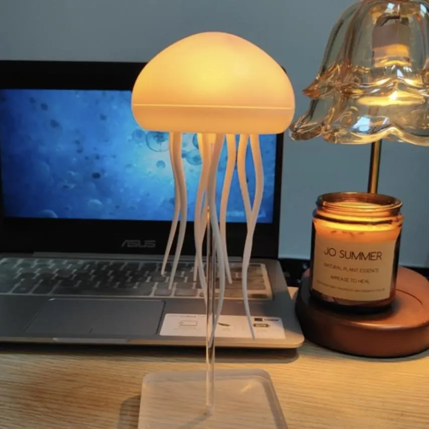 Jellyfish Design Illuminated Night Light, USB Rechargeable Color Changing Desktop Lamp, Novelty Lighting for Home Bedroom Living Room Decor, Home Decor, Lights for Bedroom, Modern Night Lights, Color Changing Nightlight, Decorative Light Decor