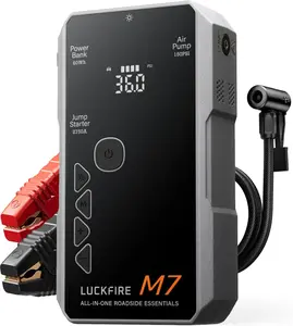 M7 SmartIgnition Jump Starter with Air Compressor, TÜV Certified 12V Car Battery Booster Pack, Portable Tire Inflator, Jump Box, 60Wh Power Bank, for 10L Gas and 8.5L Diesel