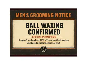 Ball Waxing Appointment Prank Postcard - Sent Anonymously To Your Victim