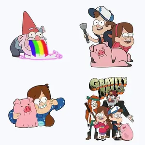 Cartoon Gravity Falls Pattern Car Sticker, 8 Counts/set Car Decal Sticker, Car Exterior Decoration Accessories for Car, Laptop, Refrigerator, Luggage, Plastic Surface