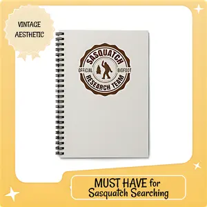 Sasquatch Research Team Vintage Spiral Notebook 6"x8" Ruled Journal Compact 90gsm Pages Metal Binding Easy Portability for Cryptid Enthusiasts