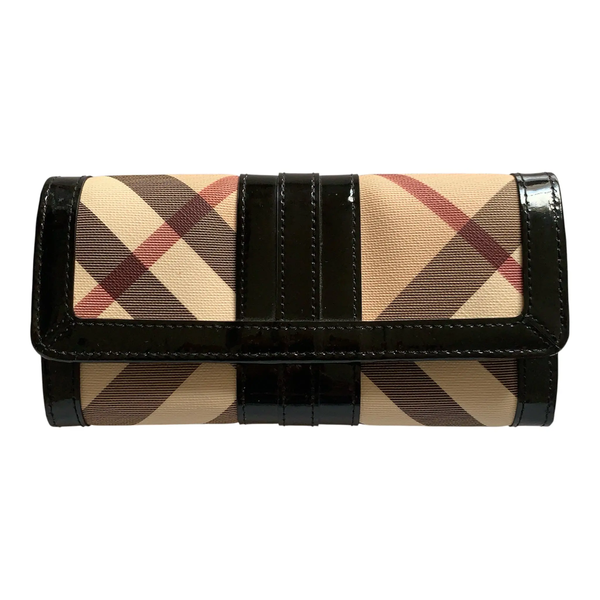 Pre-owned BURBERRY wallet  Small Leather Goods nuova check long Authentic with COA