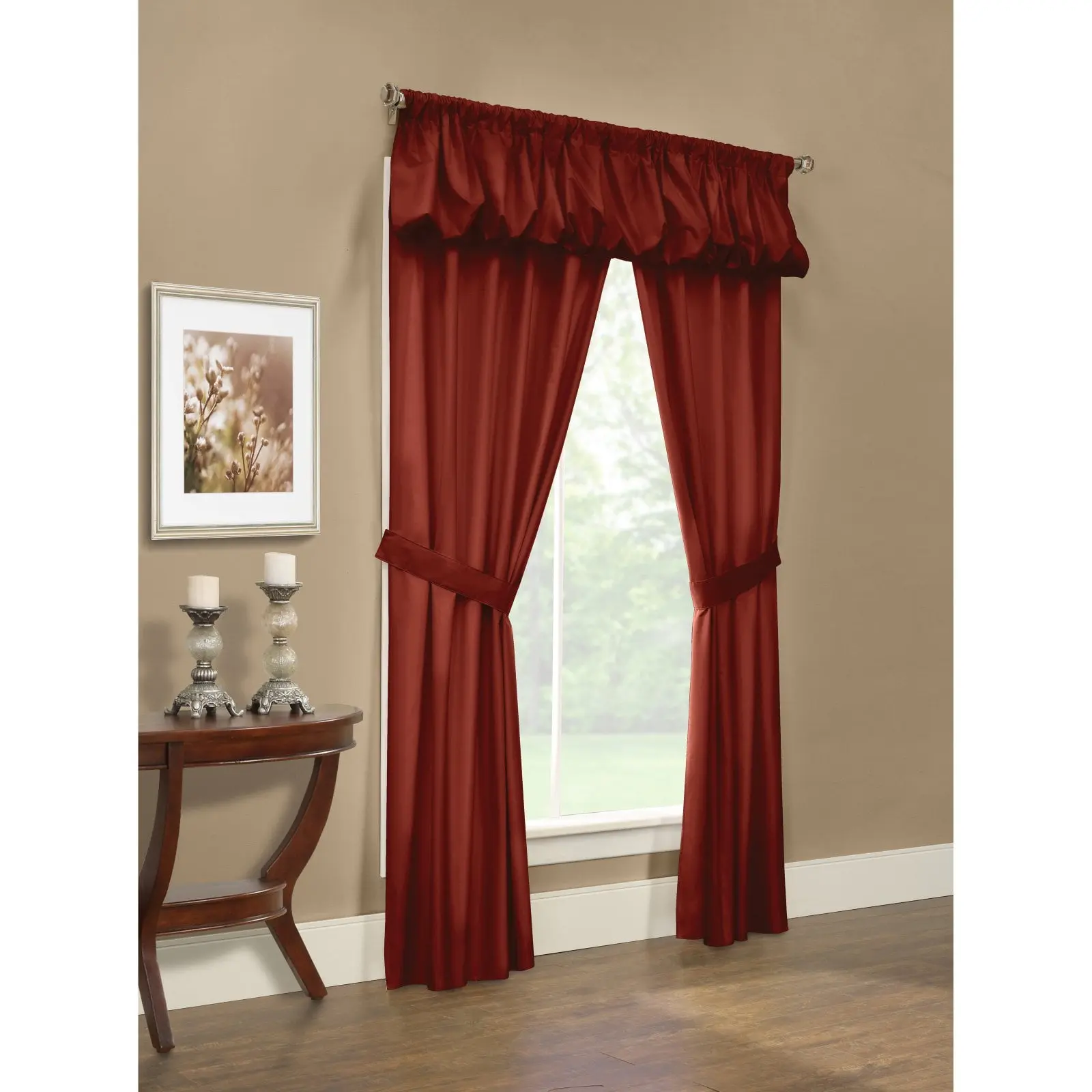 Thermalogic 71160-172-80-84-803 80 x 84 in. Prescott Room Darkening Rod Pocket Curtain Panel, Burgundy - 5 Piece