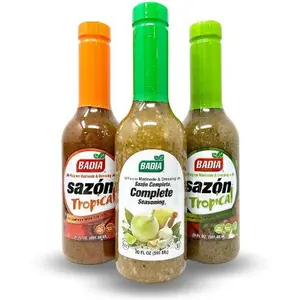 BADIA Complete Seasoning® & Sazon Tropical Liquid Spices Variety Pack - All Purpose Seasoning Bundle with US Coriander Blend, Room-Temp Storage, for Cooking, Marinades
