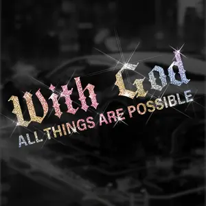 1pc Inspirational Religious Quote Sticker, Universal Car Sticker Shiny Sparkle Decal for Cars Motorcycles Trucks Laptops Walls, Vehicle Exterior Decoration, No Residue Adhesive