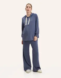 Walker Lounge Pant - Soft French Terry Fabric Wide Leg Sweatpants for Autumn Casual Minimalist Lounge Wear