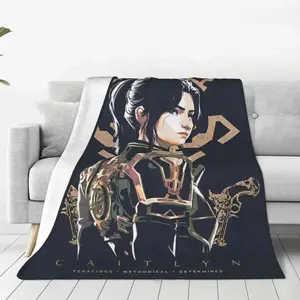 Officially Licensed League of Legends Caitlyn Blanket Arcane Series Design Ultra Soft Flannel Fabric Multi Use Gaming Room Bed Sofa Outdoor Picnic Must Have Gift For Gamers Lasting Comfort Premium Quality