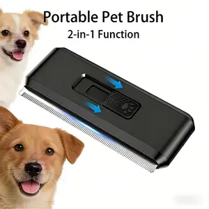 Dense Metal Teeth Pet Grooming Comb, Retractable Easy-Clean Deshedding Brush, Anti-Dandruff Beauty Trimming Tool, Lightweight Cute Travel-Friendly Grooming Comb for Dogs and Cats