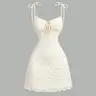 Women's Solid Color Tie Shoulder Cami Sleeveless Dress, Fashion Casual A-Line Dress for Daily Outdoor Wear, Women's Dress for Summer, Casual Chic Dress, Casual Fashionable Dress, Womenswear